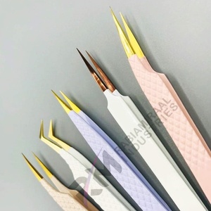 แหนบต่อขนตาปลายเรียบเคลือบสีพลาสม่า RMI ทำจากสแตนเลสสตีลเคลือบสี  สำหรับต่อขนตาอย่างแม่นยำ - Product Image 4