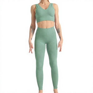 Wholesale Sports Wear Outfit Leggings <b>Gym</b> <b>Jacket</b> 3 Piece Fitness Apparel Women's Tracksuit Yoga Set Clothes for Women Customized - Product Image 1