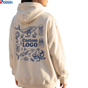 Sudadera con Capucha para Mujer, Diseño Floral de Atardecer Bordado Personalizado, Estampado en la Espalda, Estilo Casual de Invierno, Corte Holgado, 100% Algodón, Superventas - Product Image 5