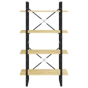 Librería Mediana de Madera de Pino Maciza y Metal Negro, Combinación de Colores Madera Natural y Negro - Product Image 5