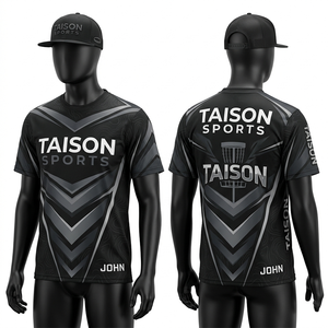 Maillot de golf pour hommes 160 GSM en polyester premium, respirant et anti-humidité, bleu marine avec panneaux dégradés, design par sublimation, personnalisable, taille L - Product Image 2