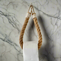 Support mural pour rouleau de papier toilette en corde de jute pour rangement domestique