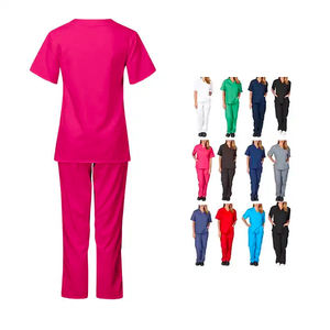 Uniformes Médicos Personalizados con Cierre de Cremallera y Cuello Redondo para Enfermeras, Uniformes de Hospital con Logotipo Personalizado en Tela Tejida - Product Image 5