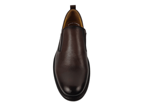 Mocasines de Cuero Genuino Color Marrón Tabaco, Punta Redonda, Sin Cordones, Suela de Goma Acolchada, Color Sólido, Para Todas las Temporadas - Product Image 4