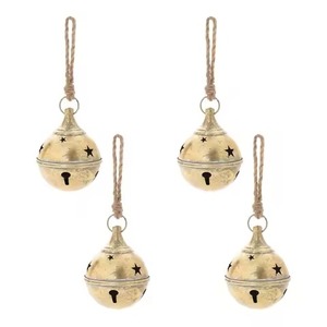 Elegante Campana Metálica Navideña Colgante, Adorno Decorativo para Árbol, Puerta, Ventana, Hogar, Decoración Festiva para Fiestas - Product Image 4