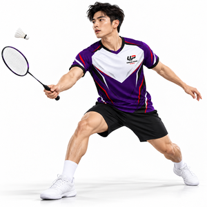 Maillot de badminton élégant avec empiècements contrastés aux épaules, texture de tissu lisse et apparence sportive contemporaine - Product Image 4