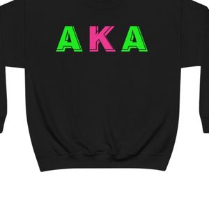 Sweat-shirt à col rond avec motif lettres noires, design vert et rose, en molleton de coton, à manches longues, style décontracté streetwear, vêtement de mode - Product Image 3