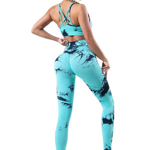 Good Quality Women Yoga Sets Solid Stitch Breathable Polyester Active Stretch 2-Piece Best Selling Multi Color <b>Low</b> Price - Product Image 5