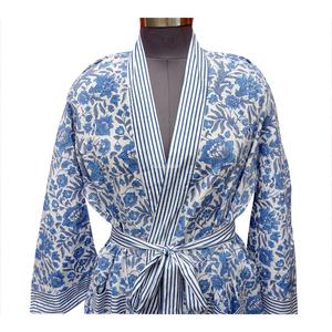 Bata Kimono Estampada Digitalmente, 100% Algodón, Alta Calidad, Ecológica, Estilo Bohemio, Ropa de Dormir, Cuello en V, Cierre con Cinturón, Largo Completo - Product Image 3
