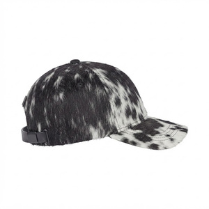Casquette de baseball unisexe noire et blanche à imprimé animal, 6 panneaux, réglable, décontractée, pour toutes les saisons - Product Image 3