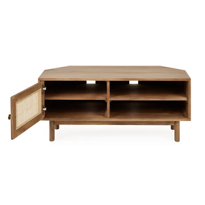 Consola de TV de Madera Maciza Moderna y Lujosa con Cajones, Ecológica, Duradera, Ajustable, Hecha a Mano, de Ratán, para Sala de Estar o Dormitorio - Product Image 2