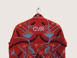 Veste à col mandarin brodée de fleurs, manches longues, grande taille, vêtements d'extérieur pour femmes, style chinois décontracté, manteau en coton pour l'automne - Product Image 3
