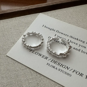 Anillo de Plata de Ley S925, Diseño Coreano, Textura Plegada, Estilo Moderno, Personalizado, Estilo INS - Product Image 3