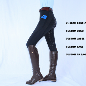 Pantalones de equitación al por mayor, ropa ecuestre elástica en cuatro direcciones, leggings de silicona antipilling para montar al aire libre - Product Image 2