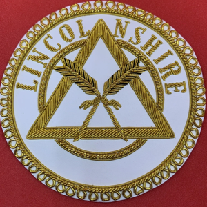 Badge de tablier maçonnique de luxe, brodé à la main, écologique, à effet 3D en relief, en fil de bouillon, pour maître de la loge de Norfolk, pour cérémonies - Product Image 5