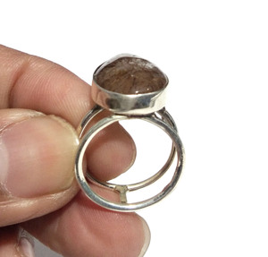 Natural Rutilated Quartz Gemstone 925 Sterling Silver Handmade Water Drop Trendy Statement Ring Wholesale Jewelry Gift <b>for</b> <b>Women</b> - Product Image 4