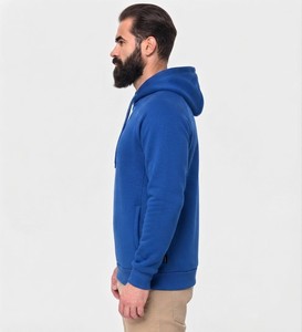 Sweat-shirt à capuche bleu roi pour homme, manches raglan, couleur unie, pull décontracté avec poche kangourou, coupe classique, vêtement d'automne - Product Image 6