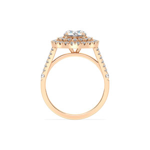 Anillo de compromiso de diamante cultivado en laboratorio HPHT CVD de diseño personalizado REYES en oro rosa de 14K, joyería fina de promesa de boda para mujer - Product Image 6