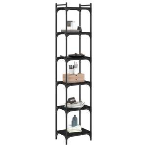 6-Tier 15,7 "x 11,8" x 74 "Librería de madera de ingeniería negra Otros muebles para niños - Product Image 3