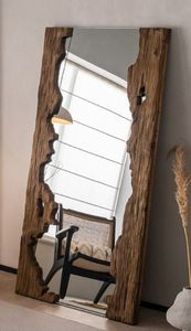Handmade Art Deco Rustic <b>Wooden</b> Wall <b>Mirror</b> with Irregular Shape Framed Decorative Design for Wedding & Diwali Occasions - Product Image 6