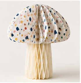 Honeycomb Paper Mushroom Hanging Ornament Embroidered UV Beaded Details Reusable Paperboard <b>Tree</b> Decoration Easter Birthday - Product Image 4