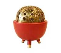 Brûleur d'encens écologique en bois de pin rouge avec couvercle perforé en forme de dôme, diffuseur d'aromathérapie pour la décoration de la maison
