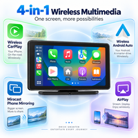 Écran portable pour voiture avec CarPlay sans fil, Android Auto, AirPlay, Miracast et écran tactile pour iPhone et véhicules Android