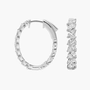 Pendientes de Aro para Mujer de Oro Sólido de 14K con Diamante Cultivado en Laboratorio de 4 Ct, Certificado IGI, Chapado en Rodio, Diseño Marquise, Lujo para Boda o Aniversario - Product Image 2