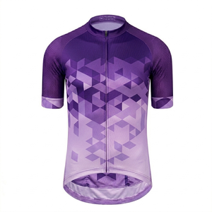 Men's Custom Sublimation <b>Cycling</b> Jersey Short Sleeve Laser-Cut Breathable 100% Polyester Bike Jersey with Zip - Product Image 3