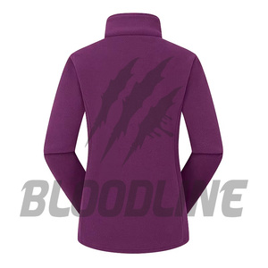 Veste polaire coupe-vent pour femme, manches longues, couleur violette, imprimé par sublimation motif éclair, pour l'automne et les activités de plein air - Product Image 3