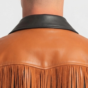 Men Leather Fringe <b>Jacket</b> With Zipper Men's <b>Fringed</b> Fashion Leather Biker <b>Jacket</b> Mens Multi Zipper Pockets Leather <b>Jacket</b> - Product Image 4