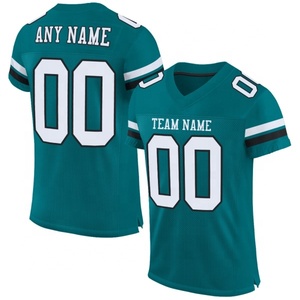 Maillot de football américain personnalisé, col en V, manches courtes, respirant, séchage rapide, 100% polyester, taille plus, nom et numéro de l'équipe, uniforme - Product Image 4