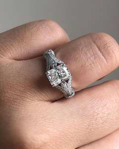 14K Solid <b>Gold</b> <b>Vintage</b> Style Wedding <b>Ring</b> 2.0 CTW Radiant Cut Lab Grown Diamond Engagement <b>Ring</b> Antique Fine Jewelry Gift Her - Product Image 1