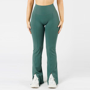 Wholesale Custom Made Yoga Mid Waist Casual Women <b>Flare</b> <b>Legging</b> High Quality Eco-Friendly Breathable Spandex/Polyester - Product Image 1