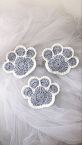 Fun Animal Paw Crochet Coasters Quintet Multi Color Handcrafted Cotton Yarn Heat-Resistant Drink Mat Rustic Boho Pet Table Decor - Product Image 3