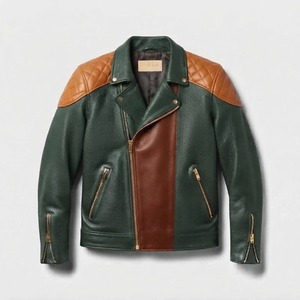 Men's Genuine Cowhide Leather <b>Biker</b> <b>Jacket</b> Fashion <b>Jacket</b> OEM Wholesale - Product Image 1