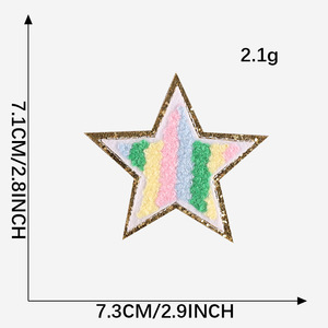 Ensemble de patchs thermocollants en chenille arc-en-ciel pastel personnalisés pour vêtements et sacs - Product Image 2