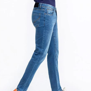 Jeans de Mezclilla para Hombre, Corte Recto, Cintura Media, Color Sólido, Tejido Transpirable y Ecológico de Spandex/Algodón, Servicio OEM, Ropa Casual Urbana - Product Image 2