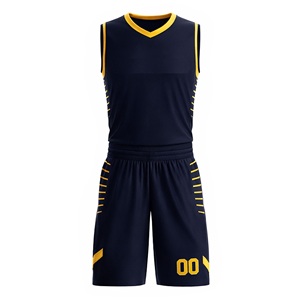 Ensemble d'uniformes de basketball de qualité supérieure, 100 % polyester, style tendance, respirant, logo personnalisé, vente en gros, nouveaux uniformes de sport - Product Image 3