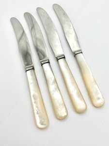 Ensemble de couteaux à beurre en acier inoxydable avec manche en ivoire, 4 pièces, couverts de cuisine, lame à bord droit - Product Image 1