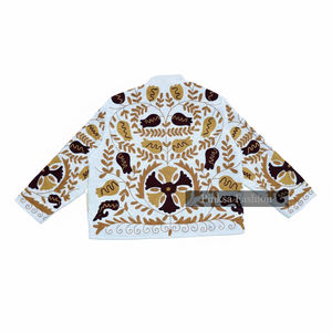 Vêtement d'hiver en velours brodé artisanal, esthétique bohème, respirant, écologique, en coton, pour femmes, motif floral de luxe - Product Image 5