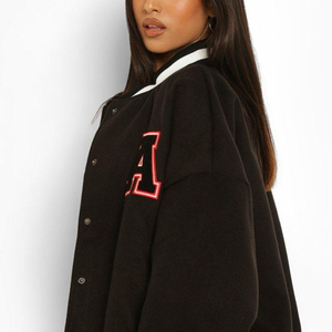 Women Varsity Jacket Cotton Polyester Knitted | Classic College Baseball Letterman Jacket Custom Logo Embroidery Option - Product Image 5