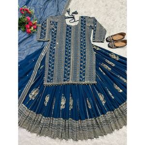Designer Party Wear <b>Top</b> Lehenga with Fancy Sequence Border Work for <b>Festive</b> Occasions - Product Image 2