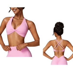 Custom OEM ODM Women Criss Cross Sports Bra Twist Front Quick Dry Yoga Fitness Gym Activewear Wholesale Top - Product Image 1