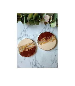 Handcrafted Resin Coaster Set for Modern Dining Spaces <b>Heat</b> Resistant Durable 5mm <b>Reusable</b> Table Decor Feel Stylish - Product Image 1