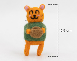 Wholesale Handmade Felt & Yarn Wool Orange Cat with <b>Easter</b> Basket <b>Ornament</b> for Hanging Decor Spring Decorations Sensory Play Toy - Product Image 6