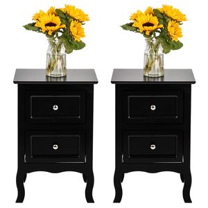 Comodini a due livelli neri di grandi dimensioni in stile country, 2 pezzi - Product Image 5