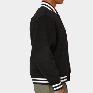 Chaqueta universitaria de béisbol de invierno para hombre, uniforme de equipo de felpa francesa CVC de alta calidad con logotipo personalizado, venta al por mayor. - Product Image 2