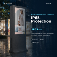 Kiosque numérique extérieur sur pied IP65 avec écran tactile LCD Android, option OEM, animation de texte pour centre commercial