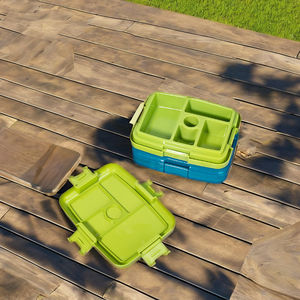 Lonchera de Plástico PP Duradera, Libre de BPA, con Tapa, para Niños, con 5 Compartimentos, Contenedores Bento Multiusos y Utensilios - Product Image 3